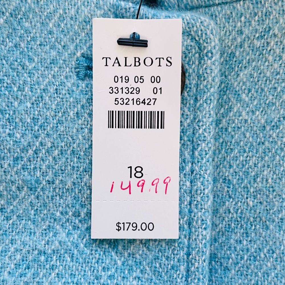Talbots Women’s Blazer Jacket Blue Wool Blend Twill Size 18 - Picture 8 of 10